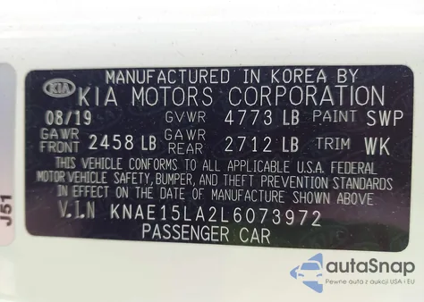 2020 Kia Stinger Gt-Line из США, поврежденный, VIN KNAE15LA2L6073972